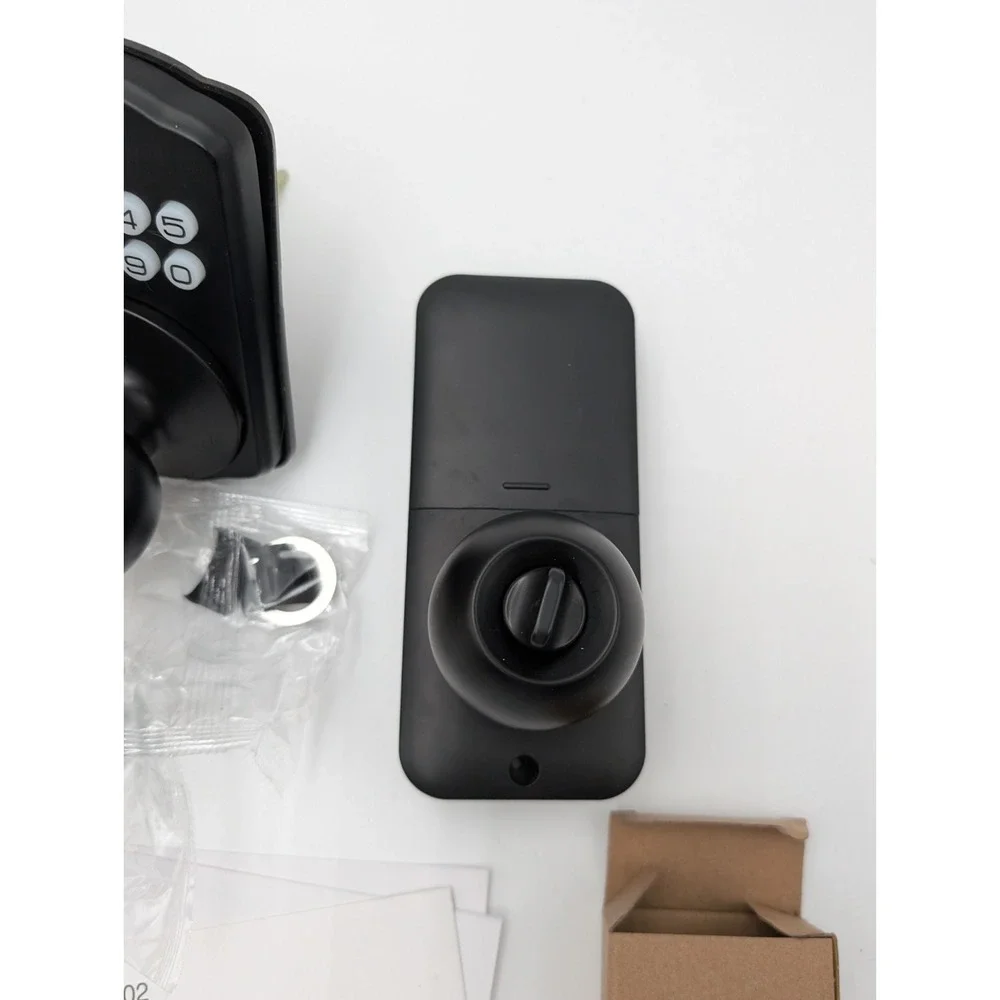 Veise‎ KS03 Keypad Door Knob Lock Matte Black Aluminum Auto-Locking Passage Mode